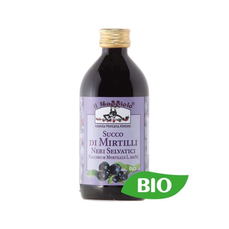 Puro succo di Mirtilli Neri Selvatici Az.agr. Il baggiolo Abetone